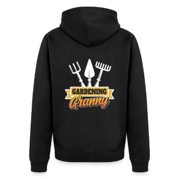 Gartenarbeit Oma Großmutter Gärtnerin Garten - Unisex Premium Bio Zip Hoodie - Schwarz - Hinten - Nico (187cm)