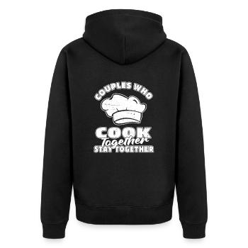 Cook Cooking Couple - Unisex Premium Organic Zip Hoodie - black - Back - Nico (187cm)