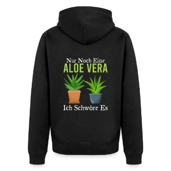 Nur Noch Eine Aloe Vera Ich Schwöre Es Pflanze - Unisex Premium Bio Zip Hoodie - Schwarz - Hinten - Nico (187cm)