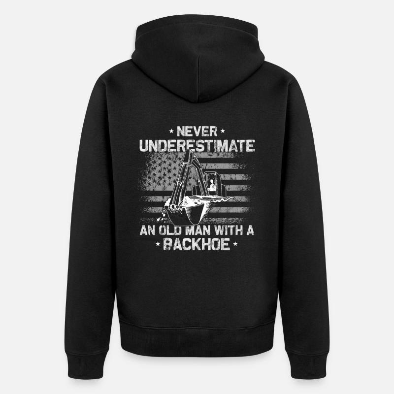 Baggerbagger baggerfahrer Dad - Unisex Premium Bio Zip Hoodie - Schwarz