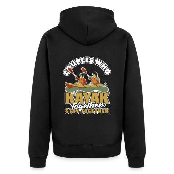 Couple de kayakistes - Veste à capuche bio Premium Unisexe - noir - Dos - Nico (187cm)