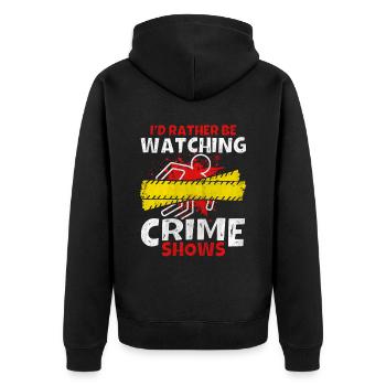 Amateur de série policière Je préfère regarder une série policière - Veste à capuche bio Premium Unisexe - noir - Dos - Nico (187cm)
