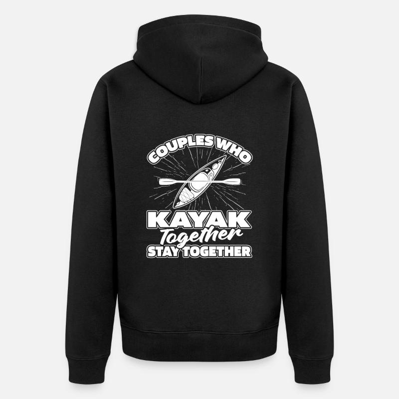 Couple de kayakistes - Veste à capuche bio Premium Unisexe - noir