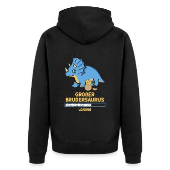 Big Brother 2023 Big Brother Saurus Dino - Unisex Premium Organic Zip Hoodie - black - Back - Nico (187cm)
