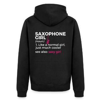 Musiciens de saxophone Musique de cuivres - Veste à capuche bio Premium Unisexe - noir - Dos - Nico (187cm)