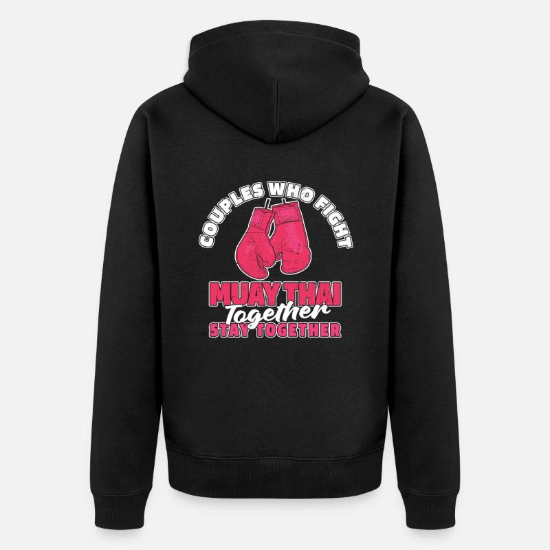 Muay Thai Boxe Paire - Veste à capuche bio Premium Unisexe - noir