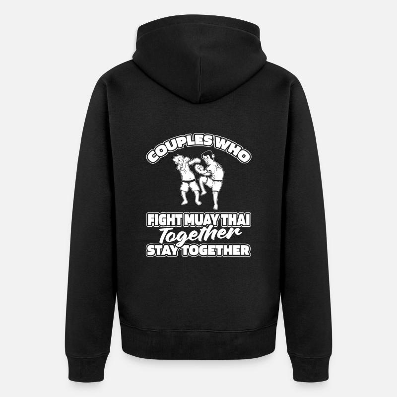 Muay Thai Boxe Paire - Veste à capuche bio Premium Unisexe - noir