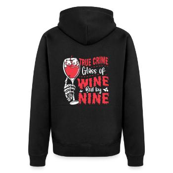 Bon vin et cadeau True Crime - Veste à capuche bio Premium Unisexe - noir - Dos - Nico (187cm)