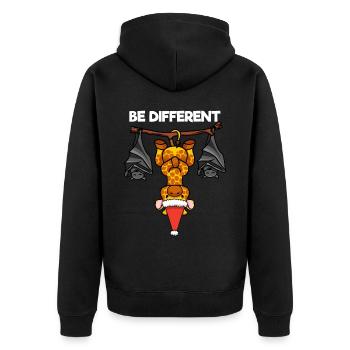 Soyez différent Girafe Bat Père Noël - Veste à capuche bio Premium Unisexe - noir - Dos - Nico (187cm)