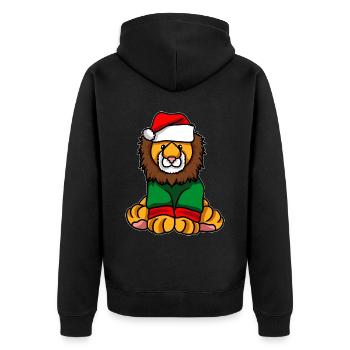 Lion avec pull de Noël - Veste à capuche bio Premium Unisexe - noir - Dos - Nico (187cm)