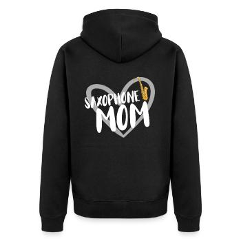 Saxophone Musiker Blasmusik - Unisex Premium Bio Zip Hoodie - Schwarz - Hinten - Nico (187cm)