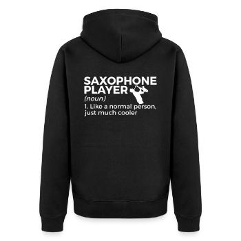 Musiciens de saxophone Musique de cuivres - Veste à capuche bio Premium Unisexe - noir - Dos - Nico (187cm)