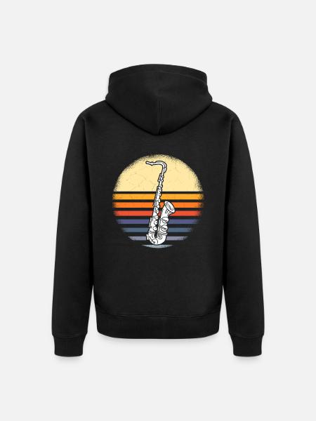 Saxophone Musiker Blasmusik - Unisex Premium Bio Zip Hoodie - Schwarz