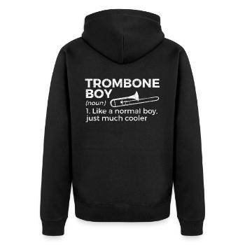 Trombone Musicien Brass Band - Veste à capuche bio Premium Unisexe - noir - Dos - Nico (187cm)