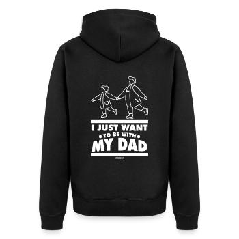Papa Fille Enfant Fête des pères Fille Cadeau - Veste à capuche bio Premium Unisexe - noir - Dos - Nico (187cm)