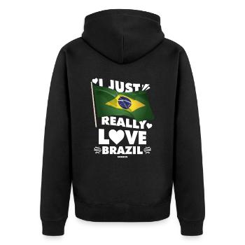 Brésil Rio de Janeiro Amérique du Sud Cadeau - Veste à capuche bio Premium Unisexe - noir - Dos - Nico (187cm)