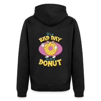 Its A Bad Day To Be A Donut - Unisex Premium Bio Zip Hoodie - Schwarz - Hinten - Nico (187cm)
