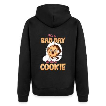 Its A Bad Day To Be A Cookie - Unisex Premium Bio Zip Hoodie - Schwarz - Hinten - Nico (187cm)