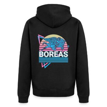 Boreas Griechischer Gott Antike griechische Mythol - Unisex Premium Bio Zip Hoodie - Schwarz - Hinten - Nico (187cm)