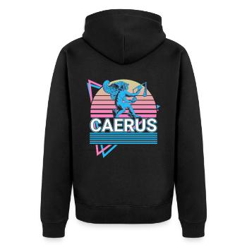 Caerus Dieu grec Mythe grec antique - Veste à capuche bio Premium Unisexe - noir - Dos - Nico (187cm)