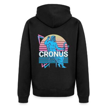 Kronus Dieu grec Mythe grec antique - Veste à capuche bio Premium Unisexe - noir - Dos - Nico (187cm)