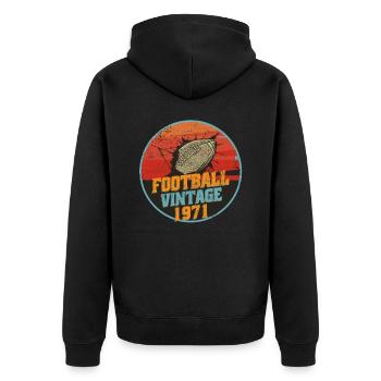 American-Football-Spieler Jahrgang 1971 Geburtstag - Unisex Premium Bio Zip Hoodie - Schwarz - Hinten - Nico (187cm)