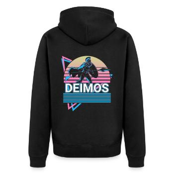 Deimos Dieu grec Mythol grec antique - Veste à capuche bio Premium Unisexe - noir - Dos - Nico (187cm)