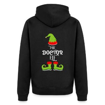 The Doctor Elf Elf Costume Christmas - Unisex Premium Organic Zip Hoodie - black - Back - Nico (187cm)