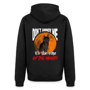 Lustiges Halloween Männer und Frauen Blutmond - Unisex Premium Bio Zip Hoodie - Schwarz - Hinten - Nico (187cm)