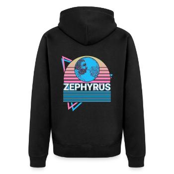 Zephyrus Greek God Ancient Greek myth - Unisex Premium Organic Zip Hoodie - black - Back - Nico (187cm)
