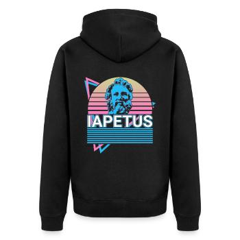 Japet dieu grec Mythe grec antique - Veste à capuche bio Premium Unisexe - noir - Dos - Nico (187cm)