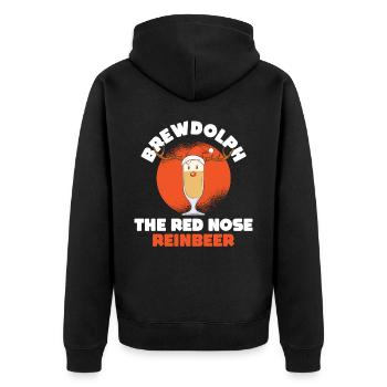 Cadeau de dîner de Noël Brewdolph - Veste à capuche bio Premium Unisexe - noir - Dos - Nico (187cm)