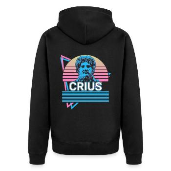Crius Griechischer Gott Antike Griechische Mytholo - Unisex Premium Bio Zip Hoodie - Schwarz - Hinten - Nico (187cm)