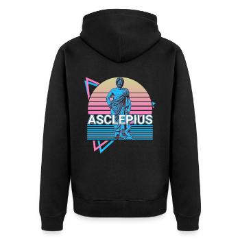 Asclépios dieu grec Mythe grec antique - Veste à capuche bio Premium Unisexe - noir - Dos - Nico (187cm)