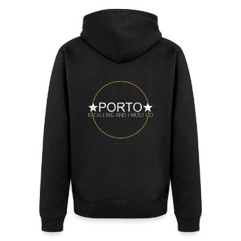 Citation de Porto - Veste à capuche bio Premium Unisexe - noir - Dos - Nico (187cm)