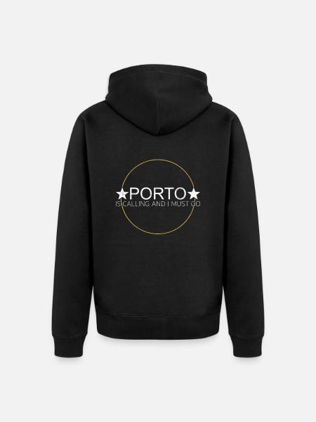 Porto quote - Unisex Premium Organic Zip Hoodie - black