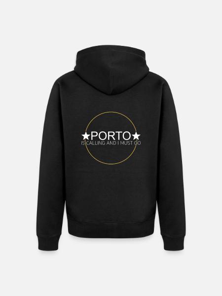 Porto quote - Unisex Premium Organic Zip Hoodie - black