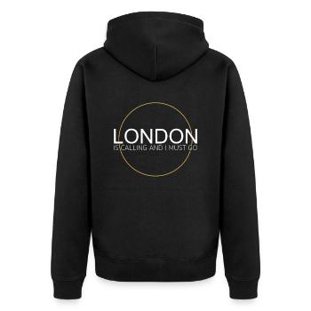 Citation de Londres - Veste à capuche bio Premium Unisexe - noir - Dos - Nico (187cm)