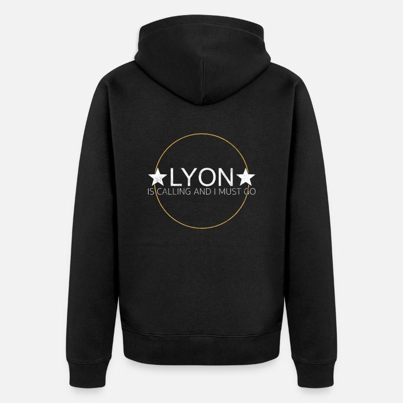 Lyon Spruch - Unisex Premium Bio Zip Hoodie - Schwarz