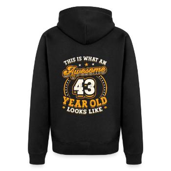 Voilà à quoi ressemble un grand homme de 43 ans. - Veste à capuche bio Premium Unisexe - noir - Dos - Nico (187cm)