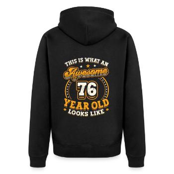 Voilà à quoi ressemble un grand homme de 76 ans. - Veste à capuche bio Premium Unisexe - noir - Dos - Nico (187cm)