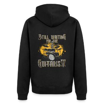 Still Waiting For The Guitarist - batterie rock - Veste à capuche bio Premium Unisexe - noir - Dos - Nico (187cm)