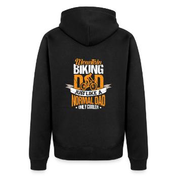 Mountain Biking Dad - Unisex Premium Bio Zip Hoodie - Schwarz - Hinten - Nico (187cm)
