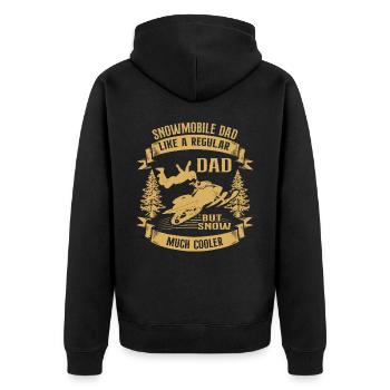 Snowmobile Dad Snow Much Cooler Motorschlitten - Unisex Premium Bio Zip Hoodie - Schwarz - Hinten - Nico (187cm)