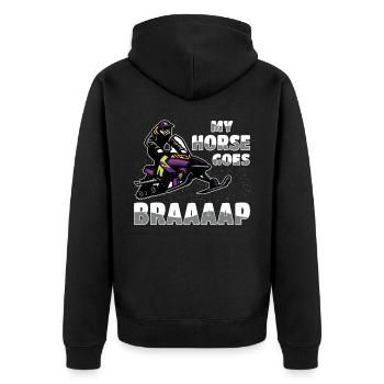 Mon cheval fait de la motoneige Braaaap - Veste à capuche bio Premium Unisexe - noir - Dos - Nico (187cm)