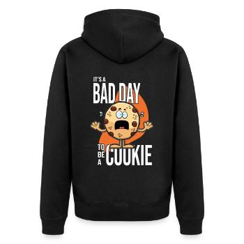 Its A Bad Day To Be A Cookie - Unisex Premium Bio Zip Hoodie - Schwarz - Hinten - Nico (187cm)