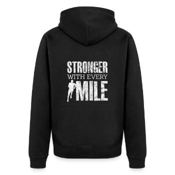 Running Runner Jogging Jogging Runner Gift - Unisex Premium Organic Zip Hoodie - black - Back - Nico (187cm)