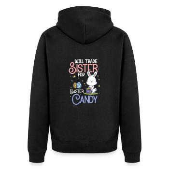 Sœur Pâques - Veste à capuche bio Premium Unisexe - noir - Dos - Nico (187cm)