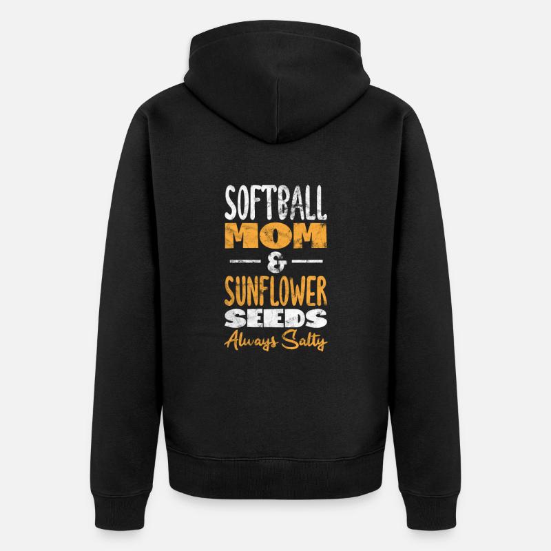 Softball Mutter - Unisex Premium Bio Zip Hoodie - Schwarz