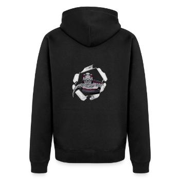 Turtle - Unisex Premium Organic Zip Hoodie - black - Back - Nico (187cm)
